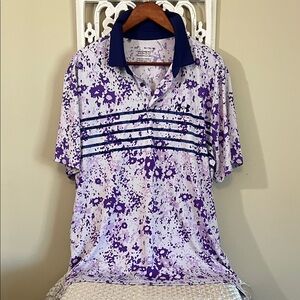 Under Armour Purple and White Playoff Polo